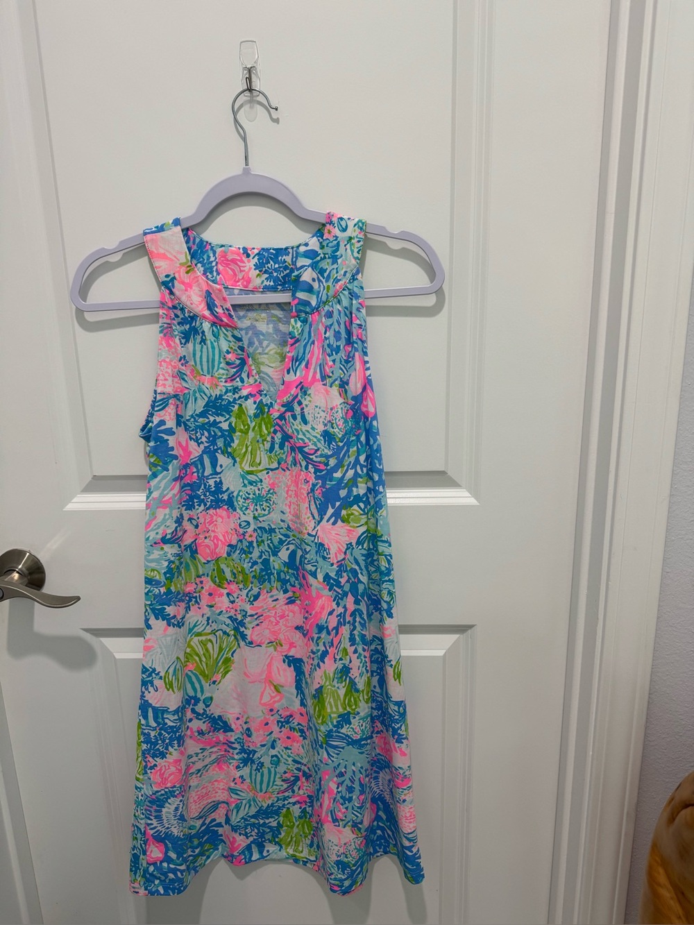 Lilly Pulitzer Bali Blue Fished My Wish pattern shift dress size XS NWOT